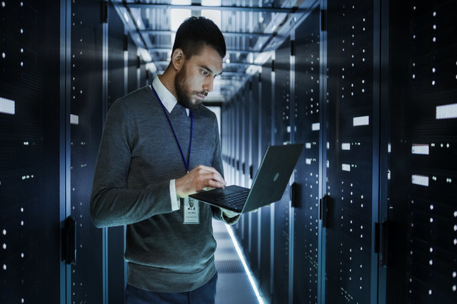 IT technician working in a data centre under the Temporary Work Visa 400 Australia