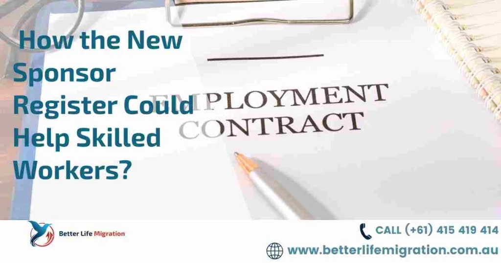 Employment contract document with text about how the new sponsor register could help skilled workers
