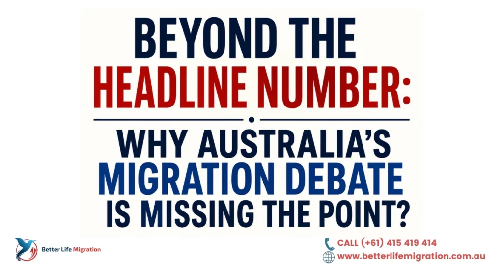 Beyond the Headline Number graphic on why Australia’s migration debate is missing the point